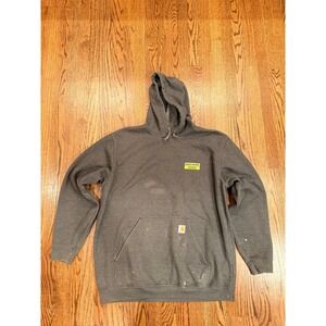 Carhartt Goodfellow Bros Construction Hoodie Sweatshirt XL Gray Distressed